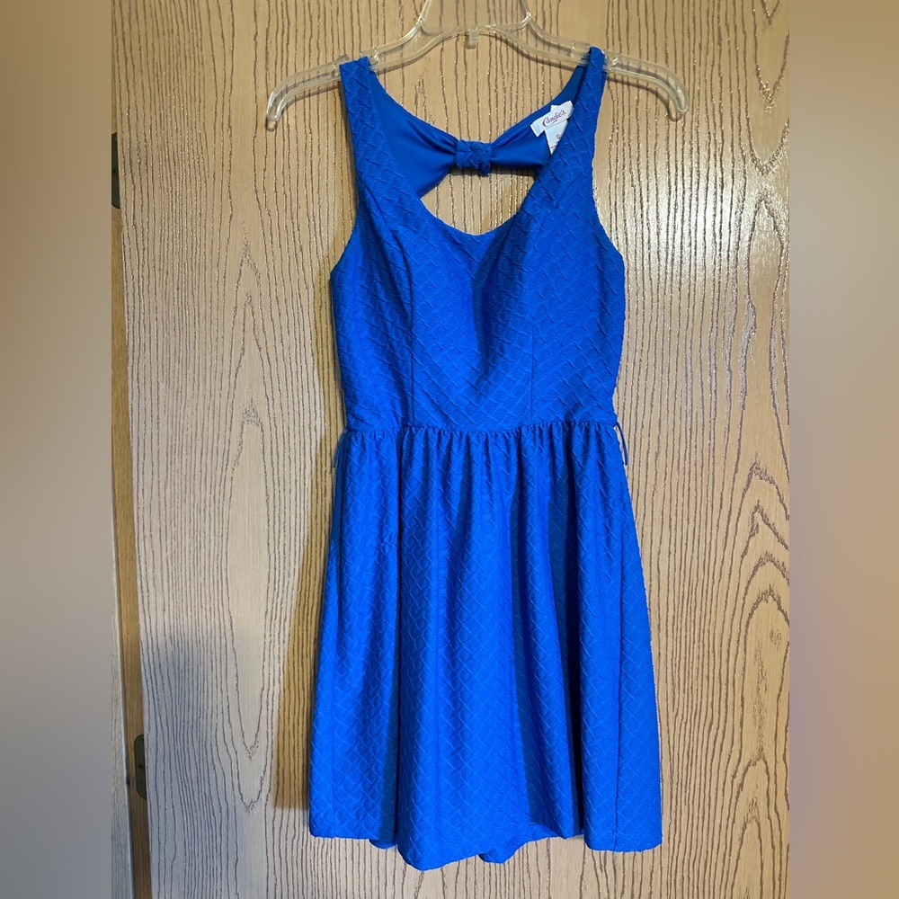 Blue dress with upper back cut out